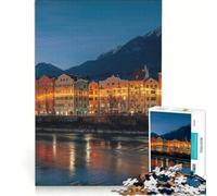 Puzzle per adulti da 1000 pezzi, Notte d'inverno a Innsbruck, gioco educativo, difficile e stimolante, regalo di Natale o compleanno 38x26cm
