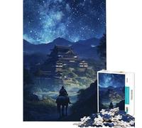 Puzzle per adulti da 1000 pezzi "Notte stellata al castello" gioco educativo giocattolo didattico regalo per donne e uomini (dimensioni 38x26cm)