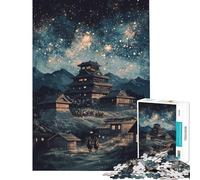 Puzzle per adulti da 1000 pezzi "Notte stellata al castello" puzzle per ragazzi attività divertenti per passare il tempo a casa durante le vacanze gioco di sfida unico 38x26cm