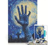 Puzzle per adulti da 1000 pezzi "Notte stellata - Cimitero delle mani" gioco per famiglie rilassante e stimolante idea regalo 50x75cm