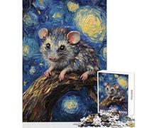 Puzzle per adulti da 1000 pezzi Notte stellata Topo Puzzle per adulti Gioco pratico Difficile sfida Difficile e sfida (Dimensioni 50x75cm)