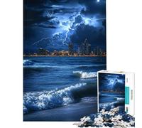 Puzzle per adulti da 1000 pezzi "Notte tempestosa in riva al mare" puzzle per ragazzi attività divertenti per passare il tempo a casa durante le vacanze gioco di sfida unico 50x75cm