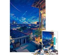 Puzzle per adulti da 1000 pezzi "Notti tranquille in città" stimola la mente ideale per l'esercizio fisico regalo antistress per donne dai 14 anni in su 38x26cm