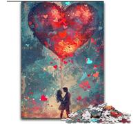 Puzzle per adulti da 1000 pezzi, Nuvole d'amore colorate, in legno, regalo perfetto per bambini dai 14 anni in su, 50x75cm, rompicapo stimolante, giocattolo rilassante per adolescenti