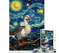 Puzzle per adulti da 1000 pezzi oca in una notte stellata gioco pratico ideale per le vacanze a casa per passare il tempo antistress collezione d'artista belle arti (38x52cm)