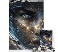 Puzzle per adulti da 1000 pezzi Occhio di astronauta che riflette le luci della città Decorazione per la casa Giocattoli Regali di compleanno Gioco educativo Collezione di artisti Belle arti 38x52cm