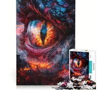 Puzzle per adulti da 1000 pezzi "Occhio di fuoco del drago", gioco pratico, ideale per passare il tempo durante le vacanze a casa, con poster e foglio di curiosità abbinati 50x75cm