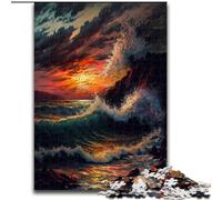 Puzzle per adulti da 1000 pezzi "Oceano in tempesta" in legno, attività divertente per la casa, 50x75cm, coinvolgente attività di gioco per la famiglia