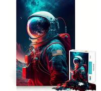 Puzzle per adulti da 1000 pezzi "Oltre le stelle,astronauta",gioco di logica a incastro,gioco facile da giocare,decorazione natalizia da parete (38x52cm)