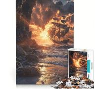 Puzzle per adulti da 1000 pezzi "Oltre l'orizzonte", gioco divertente, antistress, con pezzi di forma casuale completamente ad incastro 38x26cm