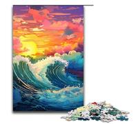 Puzzle per adulti da 1000 pezzi onda marina circondata da schizzi Un sacco di puzzle colorati e divertenti per tutta la famiglia Ottimo regalo per adolescenti dai 14 anni in su 1000 pezzi