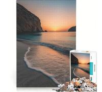 Puzzle per adulti da 1000 pezzi "Onde del crepuscolo carezze" giochi rilassanti difficoltà elevata con poster abbinato e foglio di curiosità 38x52cm