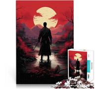 Puzzle per adulti da 1000 pezzi Opera d'arte del guerriero samurai Fatto di legno per 14+ Antistress Vacanza a casa Uccidere il tempo Regalo divertente per la famiglia misurare:50x75cm
