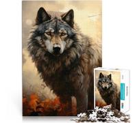Puzzle per adulti da 1000 pezzi Opera d'arte del lupo - Il racconto del lupo Fatto di legno，per età 14+ Giochi di famiglia Decorazione da parete Regali unici per compleanno e Natale。