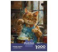 Puzzle Per Adulti Da 1000 Pezzi Orange Tabby Cat Cooking Puzzle Per Adolescenti Giochi Divertenti Vacanza A Casa Ammazzare Il Tempo È Ideale Come Regalo 70x50cm/1000pcs