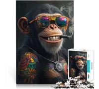 Puzzle per adulti da 1000 pezzi “Orango alla moda” Fatto di legno，per età pari o superiore a 14 anni Assemblaggio del modello È ideale come regalo per tutta la famiglia。misurare：50x75cm