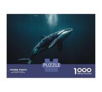 Puzzle Per Adulti Da 1000 Pezzi Orca in Deep Blue Ocean Puzzle Per Adulti Giochi Rilassanti Regalo Di Compleanno Difficile Da Completare 52x38cm/1000pcs