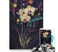 Puzzle per adulti da 1000 pezzi orchidea illuminata da lucine giocattolo educativo difficile e stimolante per rafforzare l'amore tra le coppie 38x26cm