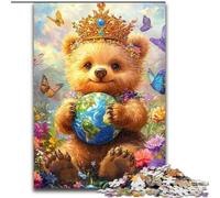 Puzzle per adulti da 1000 pezzi Orsetto che tiene in braccio la Terra Puzzle per adulti da 1000 pezzi con gioco interattivo per famiglie, bambini dai 14 anni in su (26x38cm)