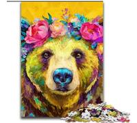Puzzle per adulti da 1000 pezzi, orso bruno dipinto a olio, elefante giocattolo, gioco intellettuale, regalo di compleanno, regali, arte murale per età 14+ 50x75cm