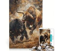 Puzzle per adulti da 1000 pezzi, Orso contro Toro, Scambio di criptovalute, Gioco impossibile, Divertimento a casa, Regali di Natale e compleanno 38x26cm