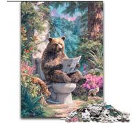 Puzzle per adulti da 1000 pezzi, orso grizzly sul water, attività per famiglie che rafforza l'amore tra coppie dai 14 anni in su (dimensioni 50x75cm)