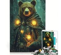 Puzzle per adulti da 1000 pezzi: Orso mago nella foresta, gioco rilassante, sfida impegnativa, per rafforzare l'amore tra le coppie 38x52cm
