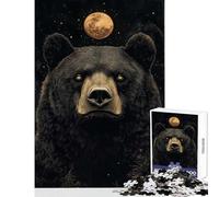 Puzzle per adulti da 1000 pezzi,orso nero sotto la luna piena,decorazioni per la casa,giocattoli,idee regalo,gioco rompicapo,migliora l'amore tra coppie,dimensioni 38x26cm