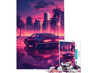 Puzzle per adulti da 1000 pezzi "Outrun Midnight City" difficile e stimolante regalo per donne giocattolo decorativo da parete per maggiori di 14 anni (38x26cm)