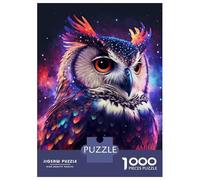 Puzzle Per Adulti Da 1000 Pezzi Owl Neon Puzzle Per Adulti Giochi Rilassanti Assemblaggio Di Modelli Regali Di Natale E Compleanno 70x50cm/1000pcs