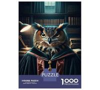 Puzzle Per Adulti Da 1000 Pezzi Owl Professor Academic Hat Puzzle Per Adulti Gioco Rompicapo Un'opera D'arte Sfida Educativa 52x38cm/1000pcs