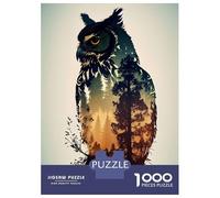 Puzzle Per Adulti Da 1000 Pezzi Owl Silhouette Puzzle Per Adulti Gioco Rompicapo Un'opera D'arte Attività Divertenti A Casa 70x50cm/1000pcs