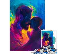 Puzzle per adulti da 1000 pezzi padre e figlio si abbracciano gioco di pittura gioco intellettuale rilassante gara di velocità manuale ottimo regalo per gli amanti dei giochi (dimensioni 38x52cm)