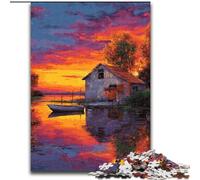 Puzzle per adulti da 1000 pezzi Paesaggio al tramonto, familiari e amici, sfida rompicapo (dimensioni 50x75cm)
