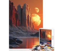 Puzzle per adulti da 1000 pezzi Paesaggio alieno con montagne e lune Giocattolo educativo Ottimi regali e giocattoli Gioco educativo Adatto per la decorazione della scrivania Dimensioni 50x75cm