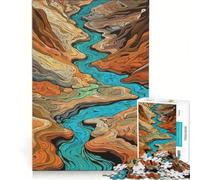 Puzzle per adulti da 1000 pezzi, paesaggio astratto con fiume e canyon, gioco educativo per tutta la famiglia, ideale come regalo 38x26cm