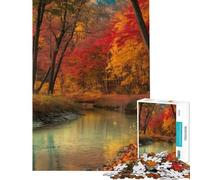 Puzzle per adulti da 1000 pezzi paesaggio autunnale con fiume gioco pratico per adulti ideale per le vacanze a casa per passare il tempo regalo di compleanno regali (dimensioni 38x52cm)