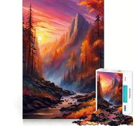 Puzzle per adulti da 1000 pezzi,paesaggio autunnale con montagna e fiume,incastro perfetto,regalo artistico intelligente,gioco lento,regalo di Natale (38x26cm)