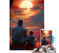 Puzzle per adulti da 1000 pezzi paesaggio autunnale padre e figlio gioco interattivo gioco intellettuale regalo per donne e uomini antistress (dimensioni 50x75cm)