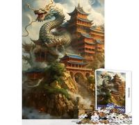 Puzzle per adulti da 1000 pezzi paesaggio con drago cinese giocattolo educativo regalo di compleanno gioco educativo migliora l'amore tra coppie dimensioni 38x52cm