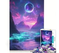 Puzzle per adulti da 1000 pezzi, paesaggio cosmico alieno con pianeti, gioco rilassante, ideale per passare il tempo durante le vacanze, ottimo regalo per gli appassionati di videogiochi 38x26cm