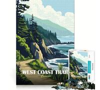 Puzzle per adulti da 1000 pezzi, paesaggio della costa occidentale del Canada, con incastri fluidi, divertente gioco di concentrazione mentale, gioco casual, regalo di compleanno (38x52cm)