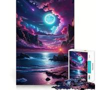 Puzzle per adulti da 1000 pezzi,paesaggio fantastico da spiaggia,con bordi perfetti,gioco intelligente,regalo per il tempo libero,gioco di Natale,arte per il tempo libero (38x52cm)