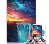 Puzzle per adulti da 1000 pezzi, paesaggio fantasy con cascata, 1000 pezzi per adulti, gioco a quiz, decorazione da parete, regali unici per compleanno e Natale (dimensioni 75x50cm)