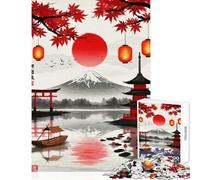 Puzzle per adulti da 1000 pezzi Paesaggio giapponese con il monte Fuji giocattoli educativi idee regalo per giochi educativi che migliorano l'amore tra coppie dimensioni 38x26cm