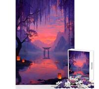 Puzzle per adulti da 1000 pezzi paesaggio giapponese con porta Torii e lanterne giocattolo da parete regalo per compleanni gioco educativo con pezzi completamente interconnessi di forma casuale