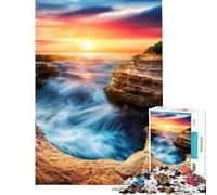 Puzzle per adulti da 1000 pezzi paesaggio marino al tramonto di Malta con formazioni rocciose giocattolo fai-da-te per adulti ideale per passare il tempo durante le vacanze o come regalo per gli