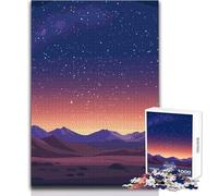 Puzzle per adulti da 1000 pezzi, paesaggio montano notturno stellato, arte digitale, giocattolo, gioco intellettuale, decorazione per la casa, regali di Babbo Natale segreto, dimensioni 38x26cm