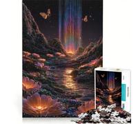 Puzzle per adulti da 1000 pezzi, paesaggio notturno incantato con cascata arcobaleno, gioco educativo, attività divertenti da fare a casa, ogni pezzo è unico 50x75cm