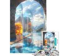 Puzzle per adulti da 1000 pezzi paesaggio surreale con acqua e archi Puzzle per adulti gioco per famiglie un'opera d'arte un regalo perfetto per gli amanti dei videogiochi (dimensioni 50x75cm)